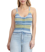 Stevie by Steve Madden Striped Adjustable Strap Sweater Tank Top