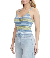Stevie by Steve Madden Striped Adjustable Strap Sweater Tank Top