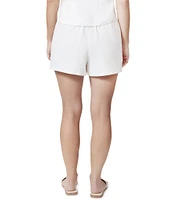 Stevie by Steve Madden Textured Linen Blend High Waist Pleated Shorts