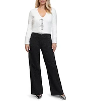 Stevie by Steve Madden V-Neck Jewel Bow Strap Cardigan