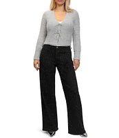 Stevie by Steve Madden V-Neck Jewel Bow Strap Cardigan