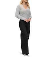 Stevie by Steve Madden V-Neck Jewel Bow Strap Cardigan