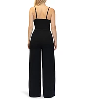 Stevie by Steve Madden V-Neck Lace Panel Cami Bustier Jumpsuit