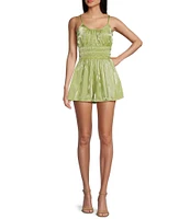 Stilletto's Spaghetti Strap Scoop Neck Cutout Waist Romper