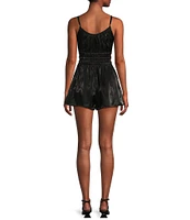 Stilletto's Spaghetti Strap Scoop Neck Cutout Waist Romper