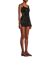 Stilletto's Spaghetti Strap Scoop Neck Cutout Waist Romper