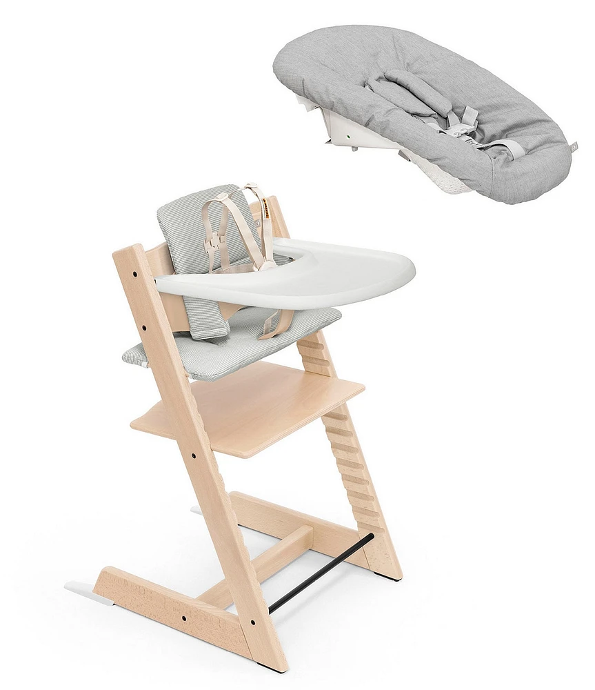 Stokke® Tripp Trapp® High Chair, Cushion, Tray, & Newborn Set Bundle