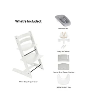 Stokke® Tripp Trapp® High Chair, Cushion, Tray, & Newborn Set Bundle