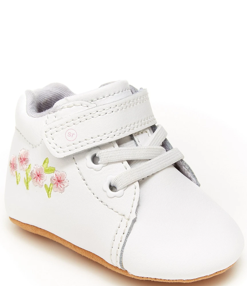 Stride Rite Girls' Emilia Flower Detail Crib Shoes (Infant)