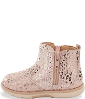 Stride Rite Girls' Lena Metallic Animal Print Booties (Infant)