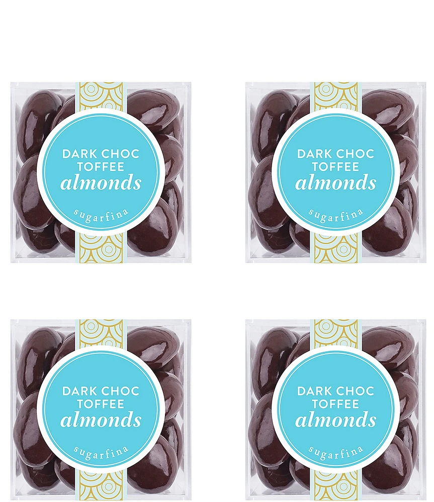 Sugarfina Dark Chocolate Toffee Almonds Small Cube 4-Piece Kit