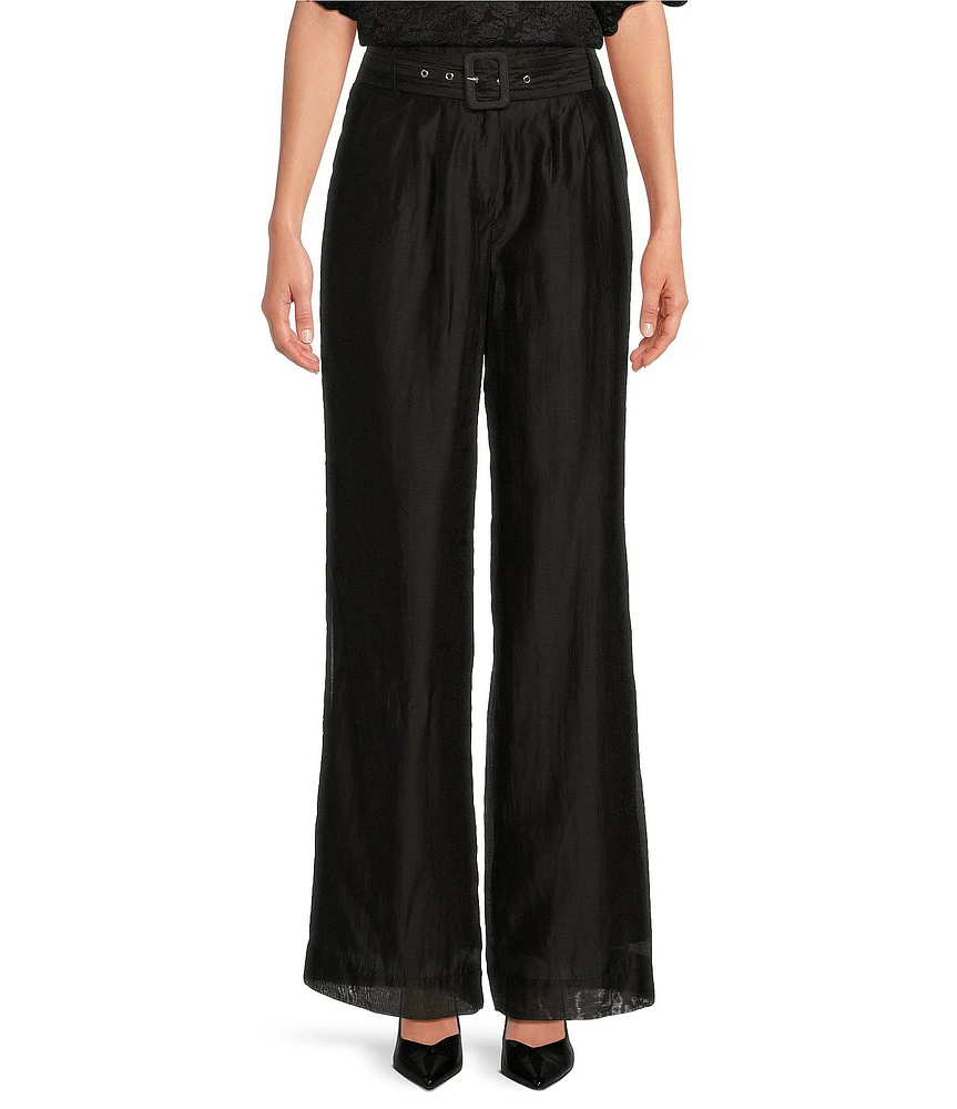 Sugarlips Bellaire Belted High Waist Wide Leg Pant