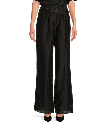 Sugarlips Bellaire Belted High Waist Wide Leg Pant