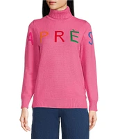 Sugarlips Clovis Apres Print Knit Turtleneck Long Sleeve Sweater