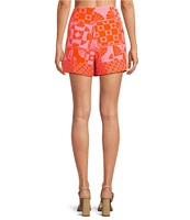 Sugarlips Coordinating Haines Town Printed High Waist Mini Crepe Wrap Skort