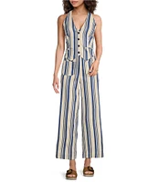 Sugarlips Coordinating Stripe Printed High Rise Wide Leg Pants