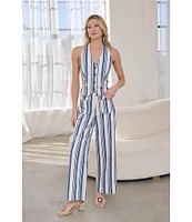 Sugarlips Coordinating Stripe Printed High Rise Wide Leg Pants