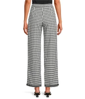 Sugarlips Dover Checker Gill Gingham Flat Front High Waist Coordinating Pants