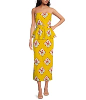 Sugarlips Coordinating Floral Print High Waisted Maxi Pencil Skirt