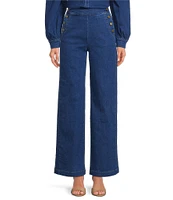 Sugarlips Jamie Stretch Denim Emi High Waist Wide Leg Sailor Coordinating Pants