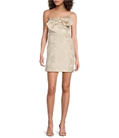 Sugarlips Jewel Jacquard Bow Strapless Neck Sleeveless Mini Dress