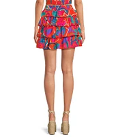 Sugarlips Kahlia Tropics Mavey High Waist Tiered Ruffle Coordinating Mini Skirt