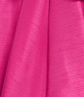 Sugarlips Keyla Trapeze Solid Taffeta Mock Neck Back Tie Bow Mini Dress