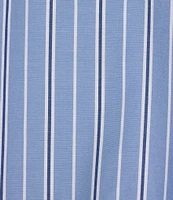 Sugarlips Malaga Victoria Striped Print Split V-Neck 3/4 Sleeve Poplin Mini Dress