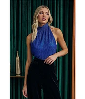 Sugarlips Oriana Lulu Velvet High Waist Wide Leg Pants