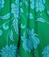 Sugarlips Palmer Floral Print V-Neck Short Sleeve Tiered Poplin Maxi Dress