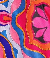 Sugarlips Plus Abstract/Geometric/Tropical Printed One-Shoulder Coordinating Top