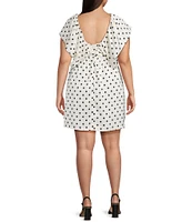 Sugarlips Plus Dover Dotted Sleeveless Satin Babydoll Dress