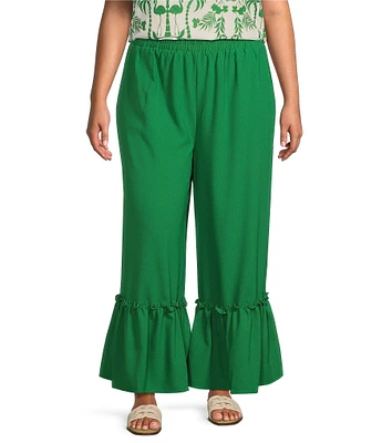 Sugarlips Plus High-Waisted Flounce-Hem Pants