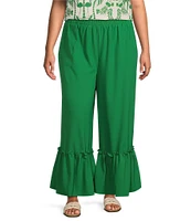 Sugarlips Plus High-Waisted Flounce-Hem Pants
