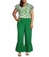 Sugarlips Plus High-Waisted Flounce-Hem Pants