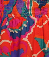 Sugarlips Plus Kahlia Tropical Printed Flutter Sleeve Tiered Midi Dress