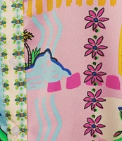 Sugarlips Plus Long Sleeve Coordinating Retro Novetly Printed Blouse