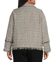 Sugarlips Plus Long Sleeve Wool-Blend Tweed Jacket