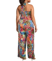 Sugarlips Plus Multi Floral Magic Moment Halter Jumpsuit