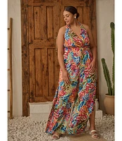 Sugarlips Plus Multi Floral Magic Moment Halter Jumpsuit