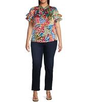 Sugarlips Plus Multi Floral Magic Moment Neck Tie Top