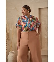 Sugarlips Plus Multi Floral Magic Moment Neck Tie Top