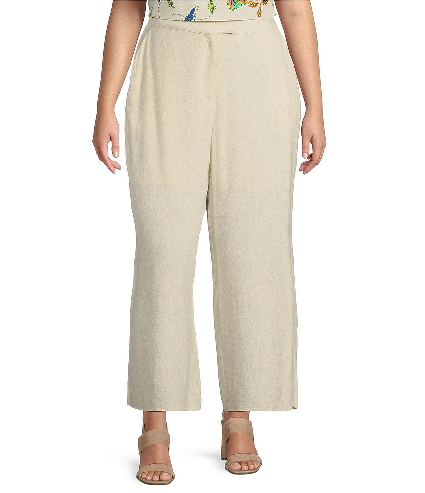 Sugarlips Plus Pocketed Wide Leg Trouser Pants