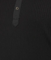 Sugarlips Plus Poplin-Sleeve Ribbed Top