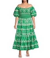 Sugarlips Plus Rick Rack Trimmed Smocked Crop Top