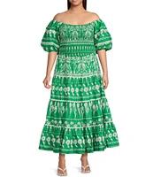 Sugarlips Plus Rick Rack Trimmed Tiered High Waisted Skirt