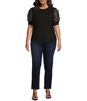 Sugarlips Plus Size Contrast Sleeve Ribbed Top