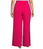 Sugarlips Plus Size Slight Stretch High Waisted Wide Leg Trousers