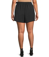 Sugarlips Plus Wrap-Front Woven Crepe Mini Skort