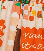 Sugarlips Postcard Print Square Neck Sleeveless Maxi Dress